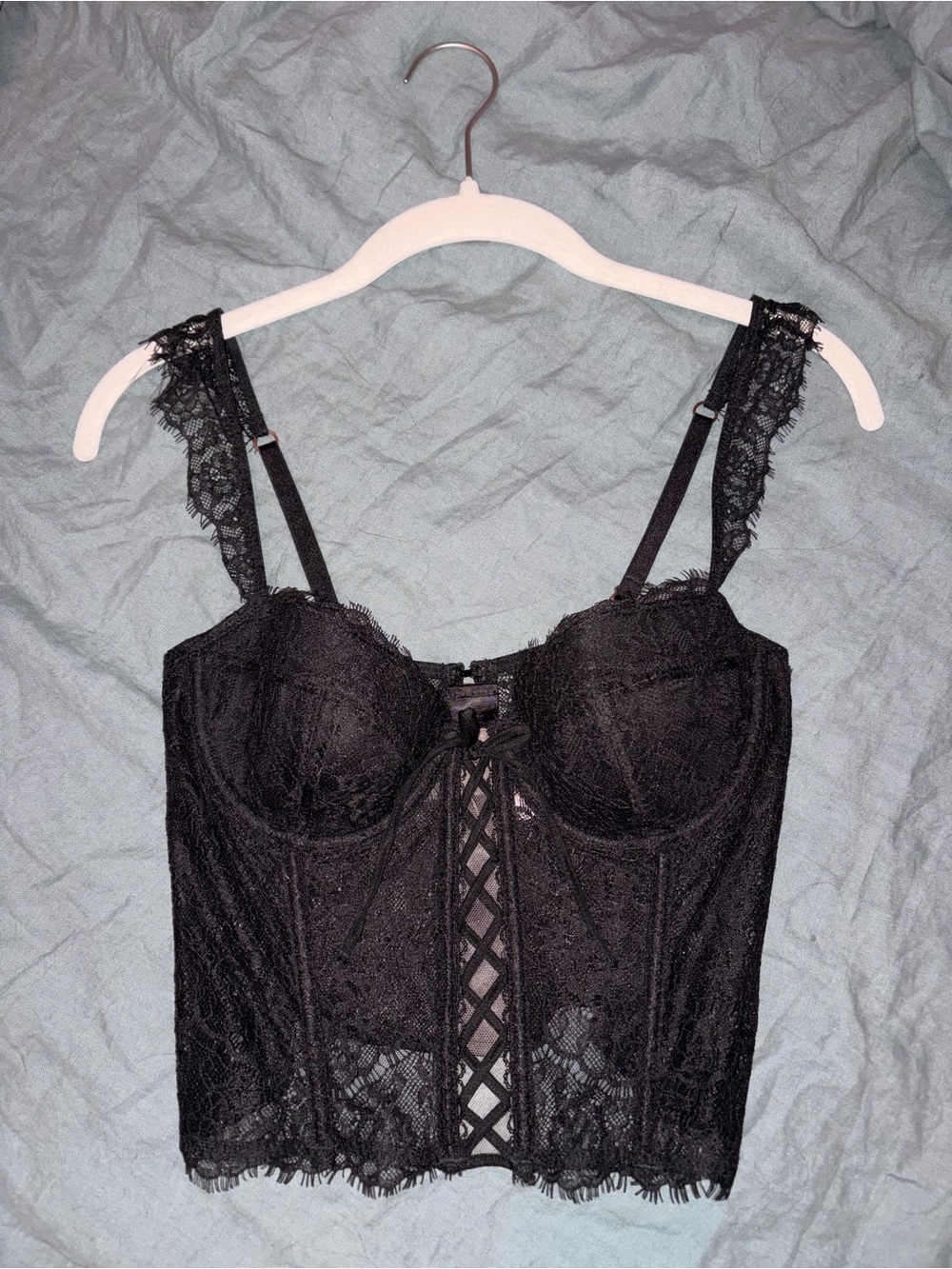 Victoria's Secret Black Lace Bustier Bralette